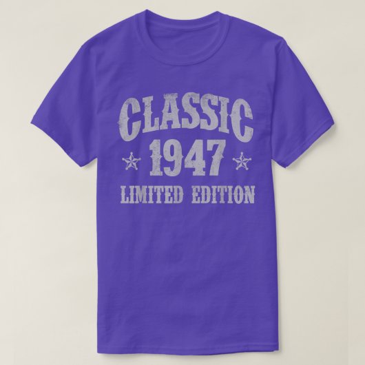 クラシック1947年限定誕生誕生年 Tシャツ (デザイン正面)