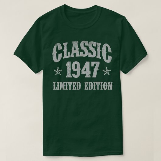 クラシック1947年限定誕生誕生年 Tシャツ (デザイン正面)