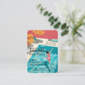 クラシック1950のプールパーティー誕生日配布資料チケット 名刺 (スタンド正面)