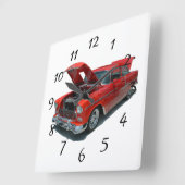 クラシック1950年代シボレーBelair時計 スクエア壁時計 (傾斜)