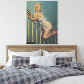 クラシック1950sヴィンテージピンアップガールウォールアート キャンバスプリント (インサイチュ (寝室))
