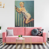 クラシック1950sヴィンテージピンアップガールウォールアート キャンバスプリント (インサイチュ (リビング))