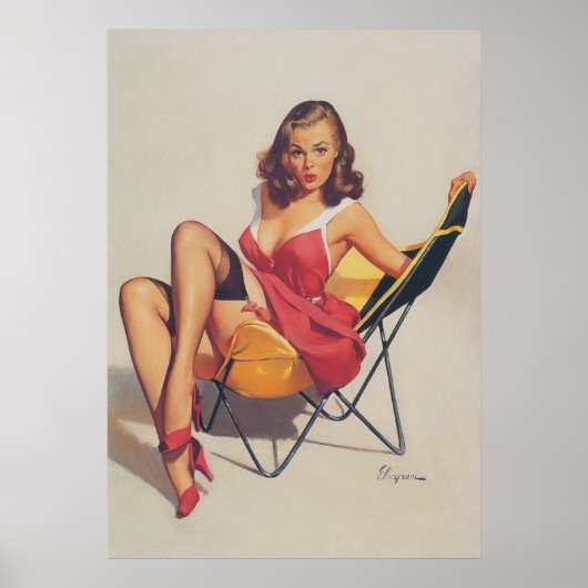 クラシック1950sヴィンテージピンアップガール ポスター (正面)