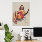 クラシック1950sヴィンテージピンアップガール ポスター (ホームオフィス)