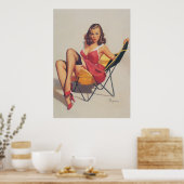 クラシック1950sヴィンテージピンアップガール ポスター (キッチン)