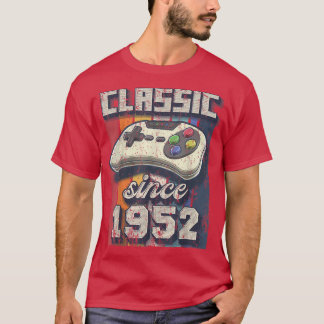 クラシック1952 70th誕生日レトロビデオゲームコントロール tシャツ