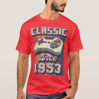 クラシック1953 69th誕生日レトロビデオゲームコントロール tシャツ