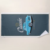 クラシック1955トラックガレージ ビーチタオル (正面)