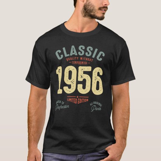 クラシック1956 - 66番目の誕生日レトロヴィンテージ Tシャツ (正面)