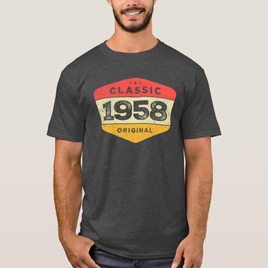 クラシック1958 65番目の誕生日ヴィンテージ Tシャツ (正面)