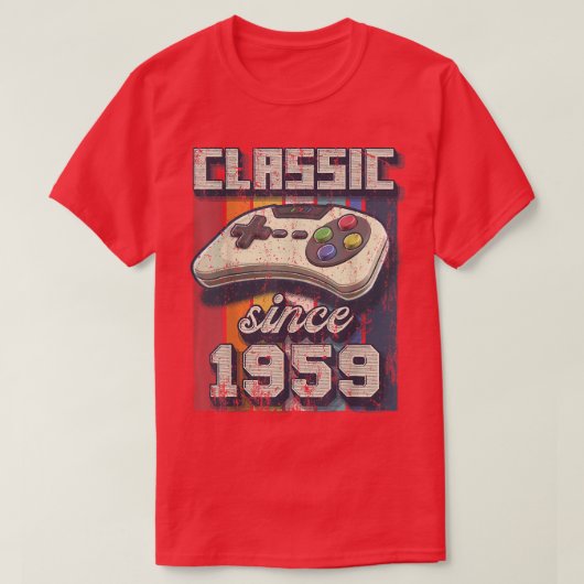 クラシック1959 63番目の誕生日レトロビデオゲームコントロール Tシャツ (デザイン正面)