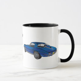 クラシック1963ブルーコルベットパパコーヒーマグ マグカップ