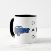 クラシック1963ブルーコルベットパパコーヒーマグ マグカップ (正面左)