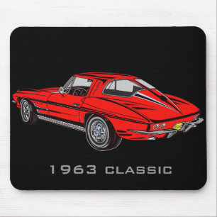 クラシック1963レッドコルベットデザインマウスパッド マウスパッド
