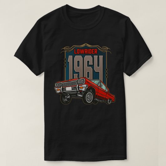 クラシック1964年ローライダーヴィンテージカー Tシャツ (デザイン正面)