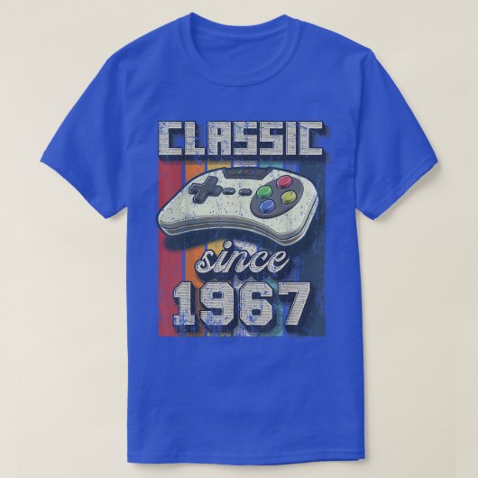 クラシック1967 55th誕生日レトロビデオゲームコントロール tシャツ (デザイン正面)