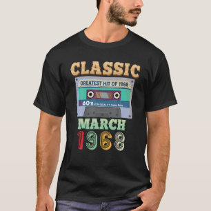 クラシック1968年3月54日誕生日54歳Cass Tシャツ