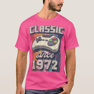 クラシック1972 50th誕生日レトロビデオゲームコントロール tシャツ