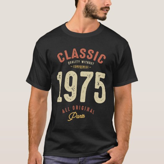 クラシック1975 - 48番目の誕生日ヴィンテージ生まれ1975 Tシャツ (正面)