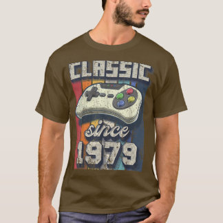 クラシック1979 43番目の誕生日レトロビデオゲームコントロール Tシャツ