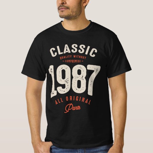 クラシック1987 - 35番目の誕生日レトロヴィンテージ Tシャツ (正面)