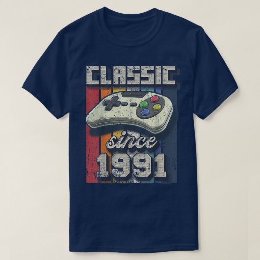 クラシック1991 31誕生日レトロビデオゲームコントロール Tシャツ (デザイン正面)