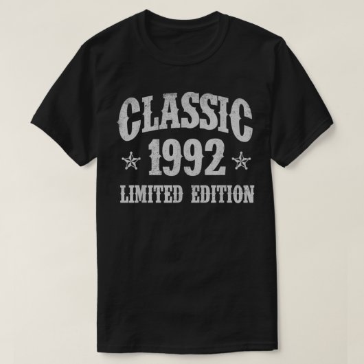 クラシック1992年限定誕生誕生年 Tシャツ (デザイン正面)