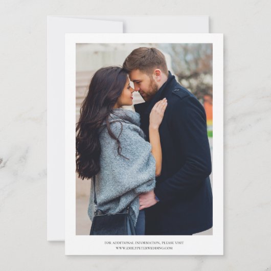 クラシック2エレガント写真結婚式の日付を保存 セーブザデート (裏面)