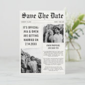 クラシック2モダン写真結婚新聞スタイル セーブザデート (スタンド正面)