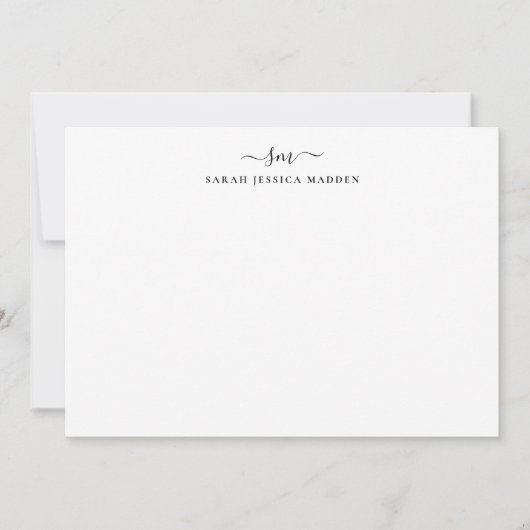 クラシック2モノグラムイニシャルスガーリークリプトのスワッシュ ノートカード (正面)