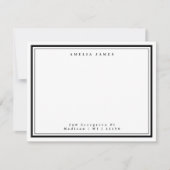 クラシック2名縁ど住所フラット ノートカード (正面)