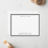 クラシック2名縁ど住所フラット ノートカード (正面/裏面インサイチュ)