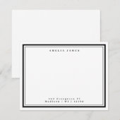 クラシック2名縁ど住所フラット ノートカード (正面/裏面)
