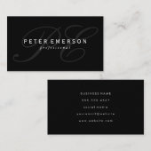 クラシック2文字モノグラファンシームブラック 名刺 (正面/裏面)