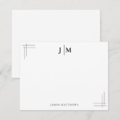 クラシック2縁どイニシャルモノグラム ノートカード (正面/裏面)