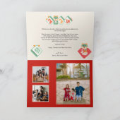 クラシック2024年中国の年末年始フォトホリデーカード サンキューカード (内部)