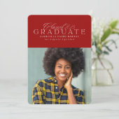 クラシック2025年エレガント赤卒業クラス 案内状 (スタンド正面)