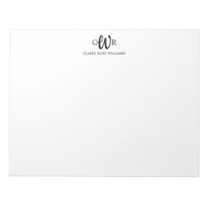 クラシック3エレガントモダンモノグラムイニシャルスクリプト ノートパッド