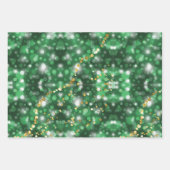 クラシック3カラーホリデースノーフレークスクリスマスクラップ ラッピングペーパーシート (正面3)