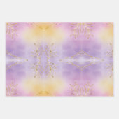 クラシック3カラーホリデースノーフレークスクリスマスクラップ ラッピングペーパーシート (正面)