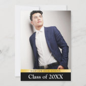 クラシック3シンプル枚の写真の卒業発表 案内状 (正面)