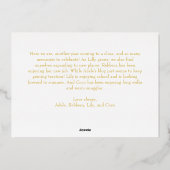 クラシック3シンプル枚の写真メリークリスマス金ゴールド 箔シーズンカード (裏面)