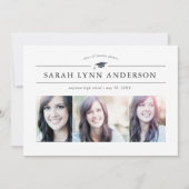 クラシック3フォト卒業パーティー招待状 招待状 (正面)