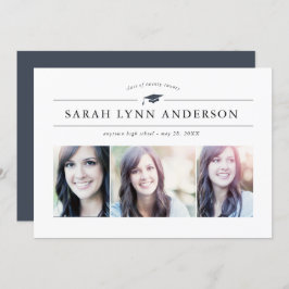 クラシック3フォト卒業パーティー招待状 招待状