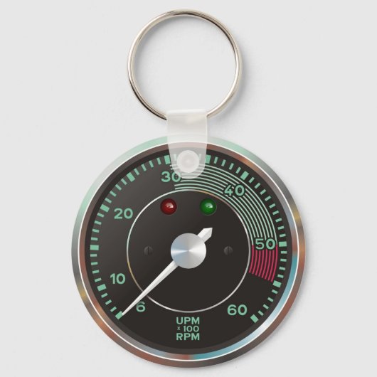 クラシック356 revカウンター、古い空冷スポーツカー キーホルダー (正面)