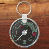 クラシック356 revカウンター、古い空冷スポーツカー キーホルダー (正面)