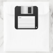 クラシック3.5インチフロッピーディスクステッカー スクエアシール (バッグ)