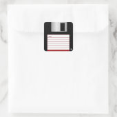 クラシック3.5インチフロッピーディスクステッカー（赤） スクエアシール (バッグ)