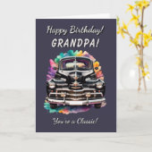 クラシック40の車グランドパあなたはa誕生日 カード (黄色い花)