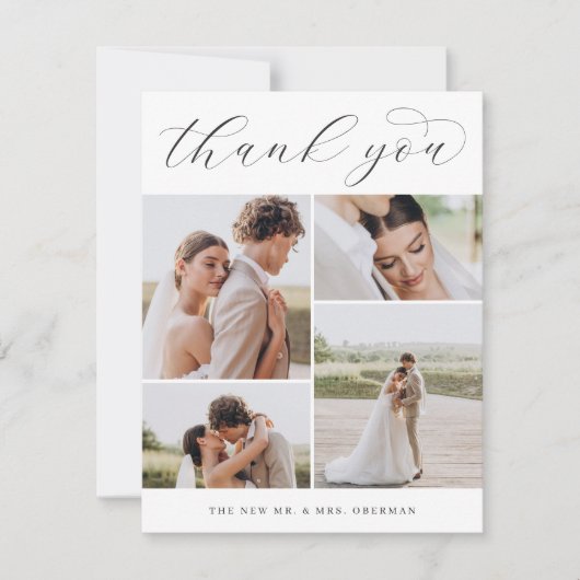 クラシック4 |写真数々ののフラ結婚ット サンキューカード (正面)